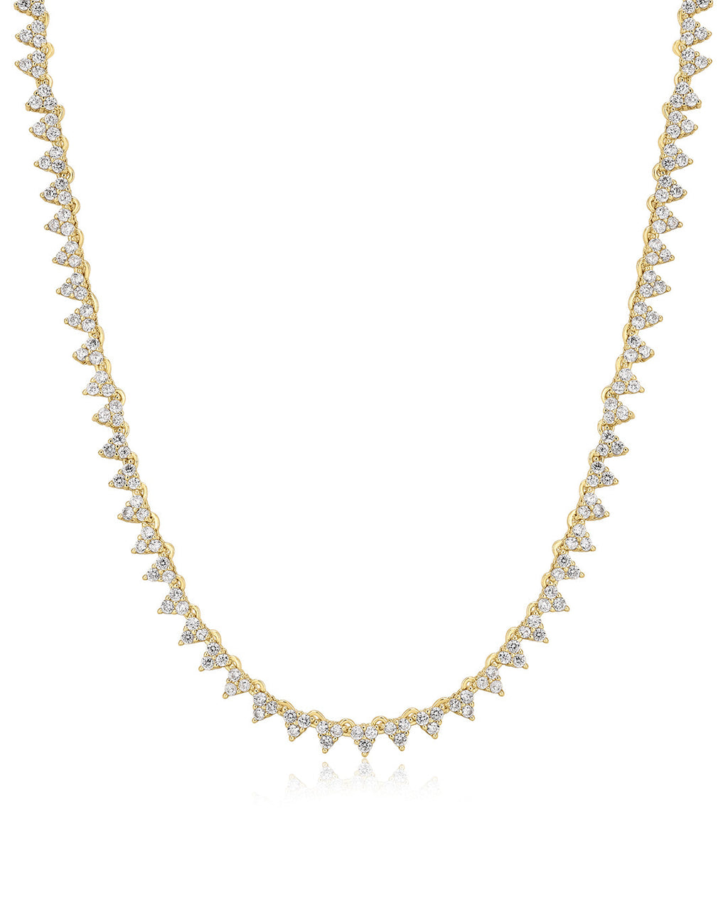 Isabelle Stud Tennis Necklace in Gold