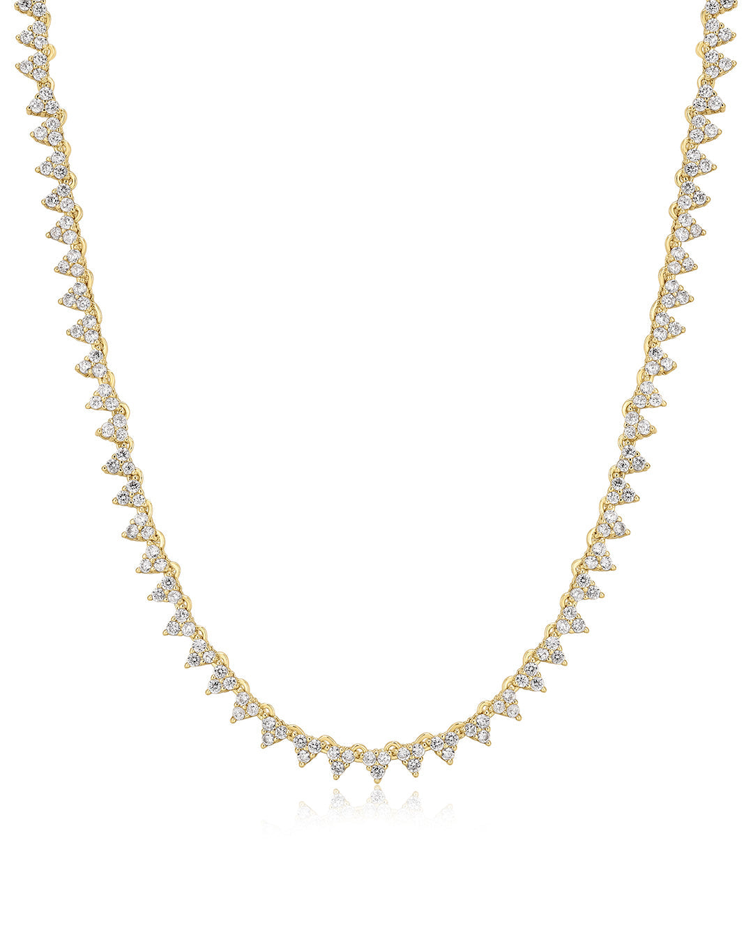 Isabelle Stud Tennis Necklace in Gold