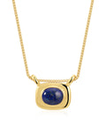 Lapis Bezel Charm Necklace in Gold