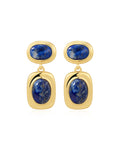 Lapis Double Studs in Gold - Earrings