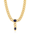 Lapis Lariat Necklace in Gold
