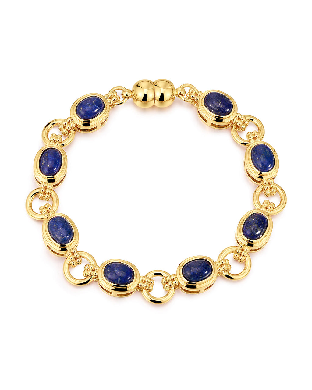 Lapis Link Bracelet in Gold