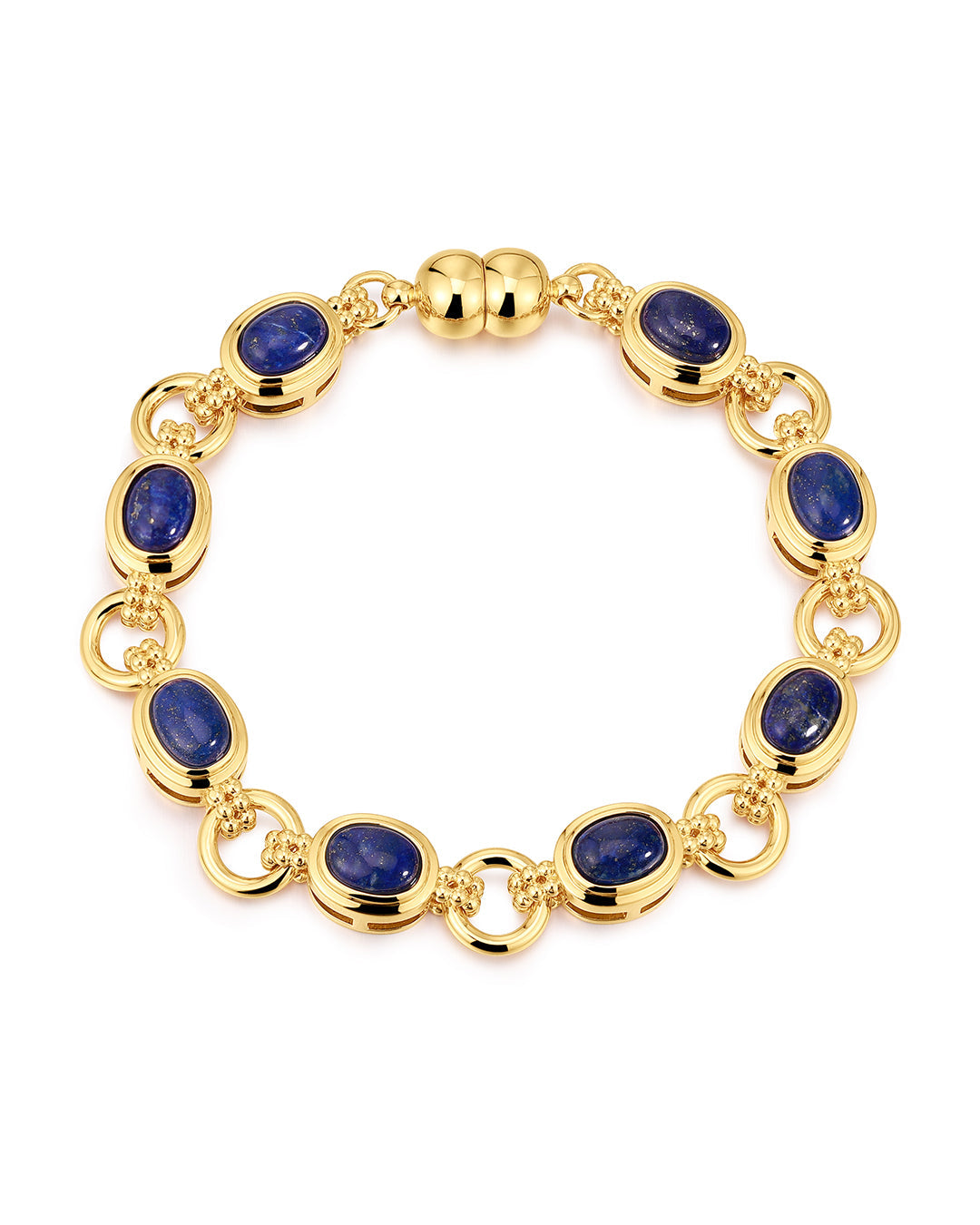 Lapis Link Bracelet in Gold