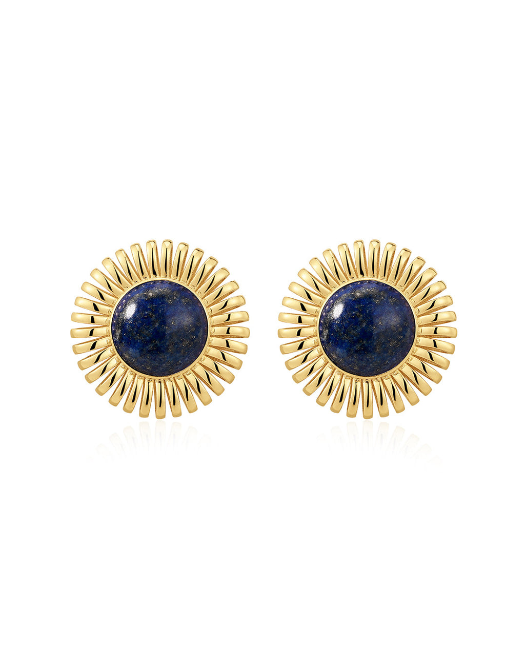 Lapis Spirale Studs in Gold - Earrings