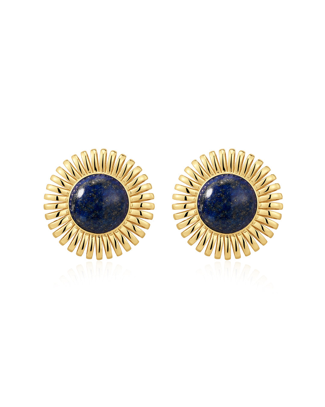 Lapis Spirale Studs in Gold - Earrings