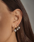 Diamond Georgian Hoop Earrings - Black Rhodium