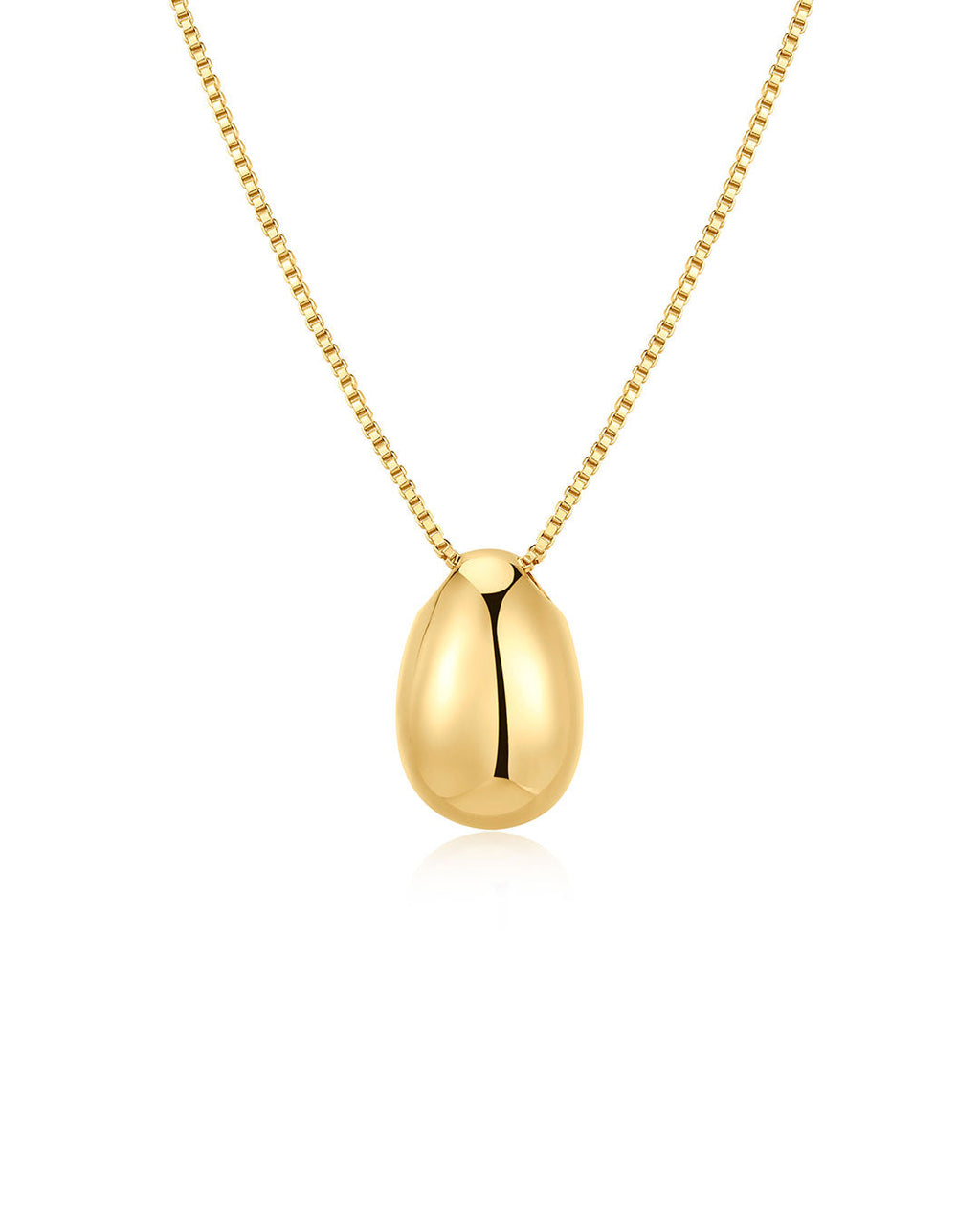 Metal Bean Necklace in Gold