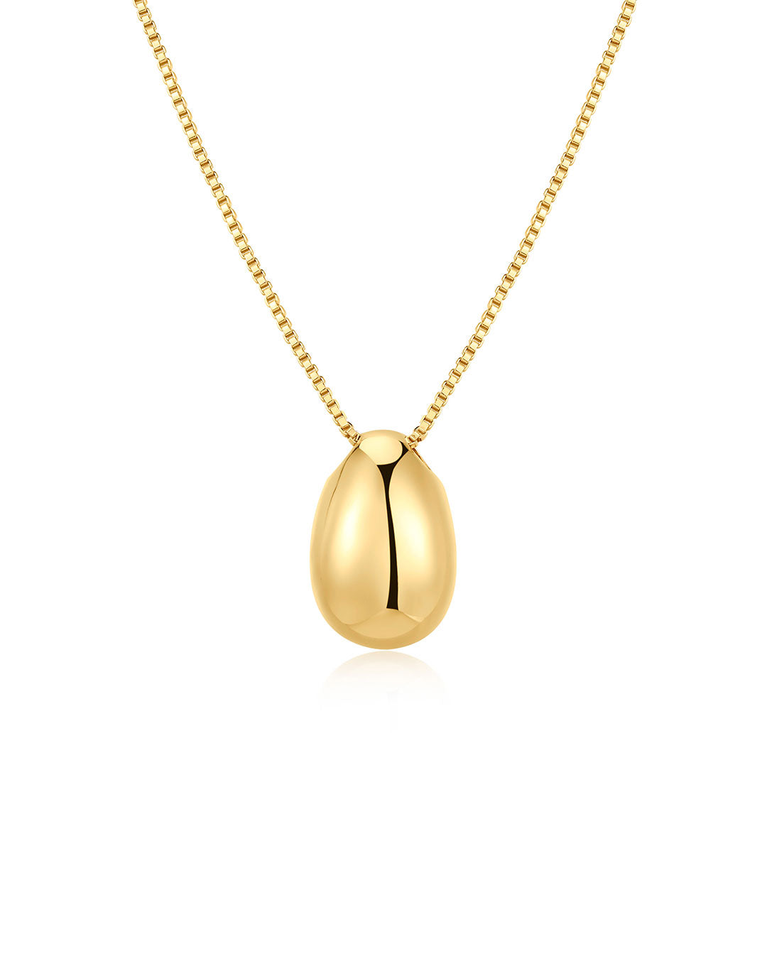 Metal Bean Necklace in Gold