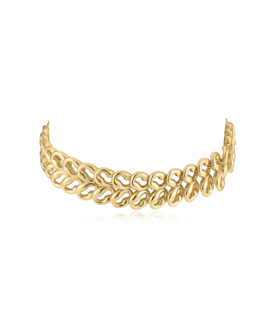 Metal Lace Choker in Gold - Necklaces — another angle