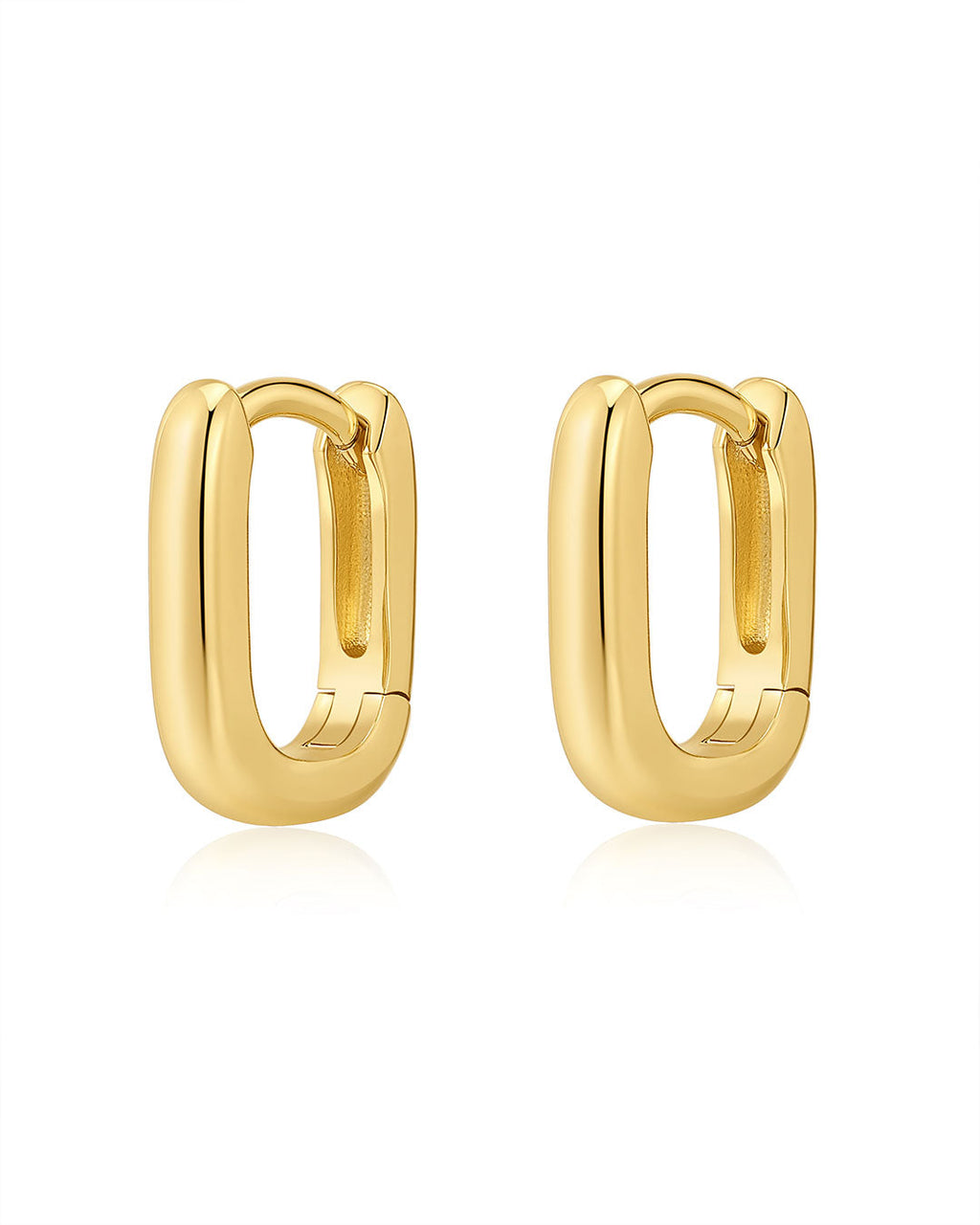 Mini Chain Link Huggies in Gold