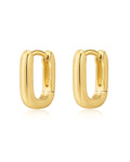 Mini Chain Link Huggies in Gold