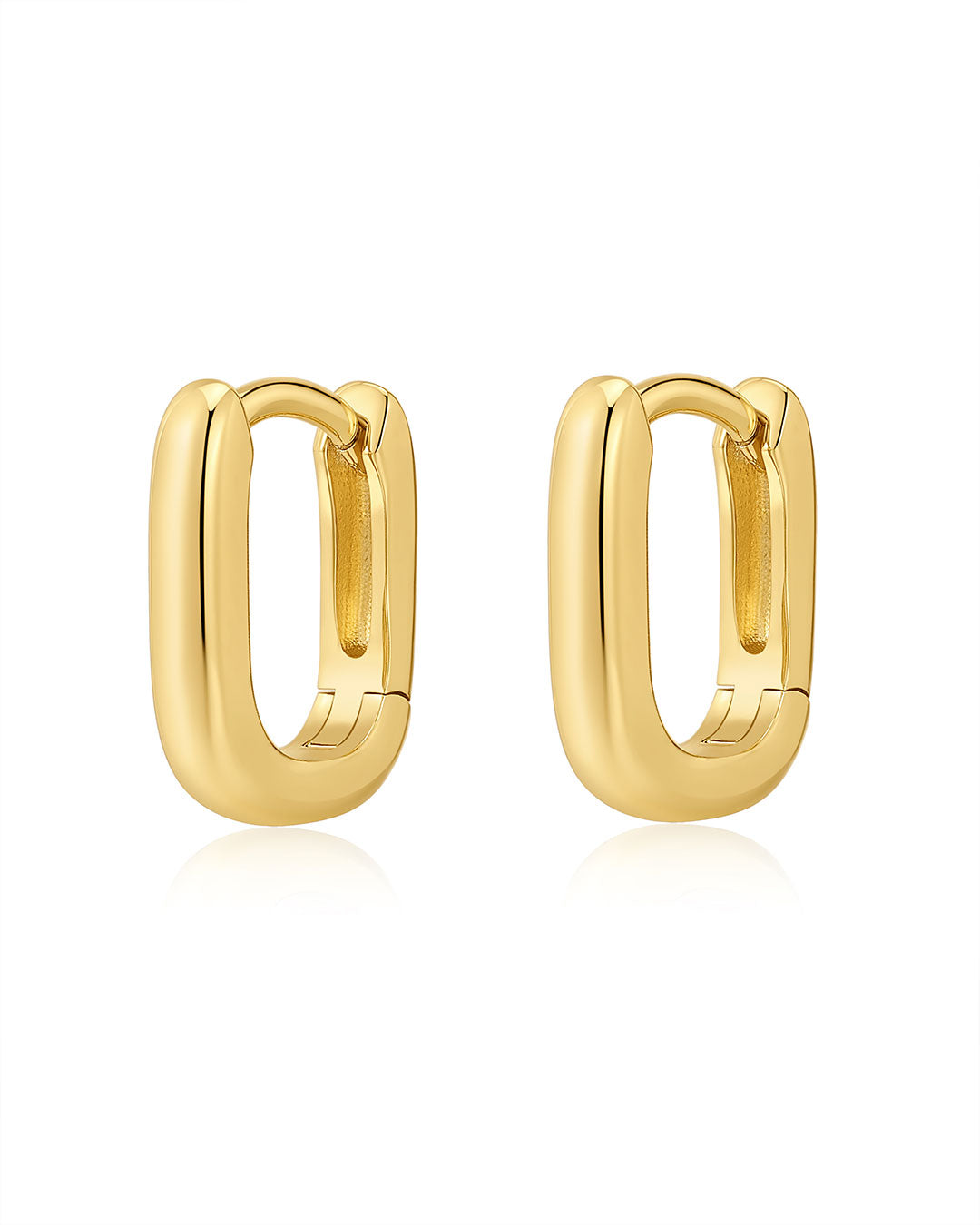 Mini Chain Link Huggies in Gold