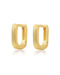 Mini Ridged Chain Link Huggies in Gold