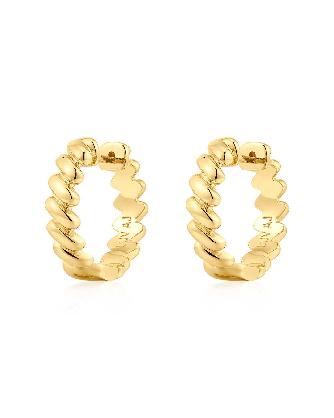 Mini Snake Chain Hoops in Gold