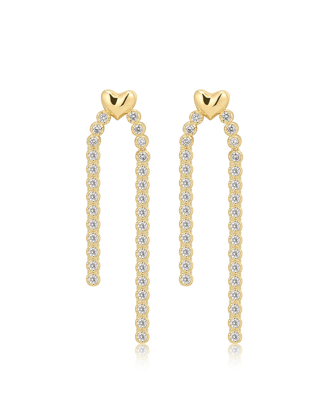 Molten Heart Cascading Studs in Gold - Earrings