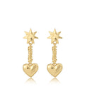 Molten Heart Drop Studs in Gold - Earrings