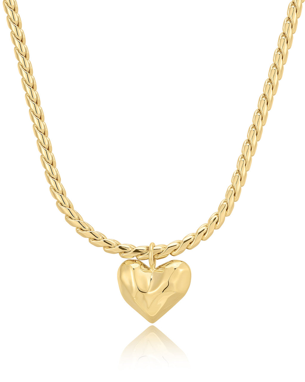 Molten Heart Statement Necklace in Gold