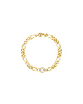 Oval Bezel Chain Bracelet in Gold