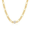 Oval Bezel Chain Necklace in Gold