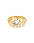 Oval Orbit Bezel Ring in Gold