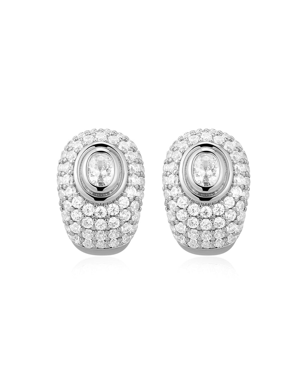 Pavé Jewelle Studs in Silver - Earrings — alternate view