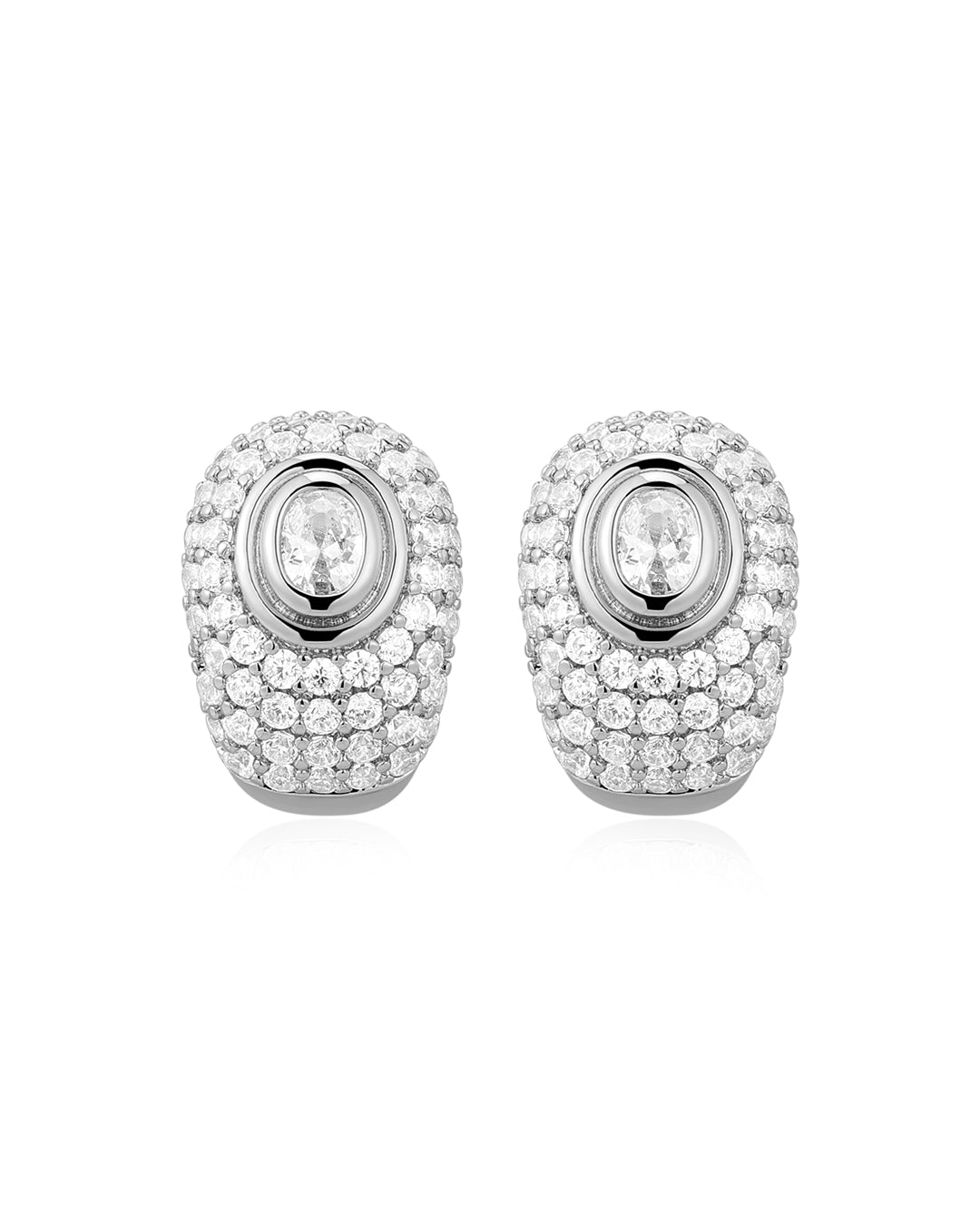 Pavé Jewelle Studs in Silver - Earrings — alternate view
