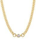 Pavé Oval Link Necklace in Gold