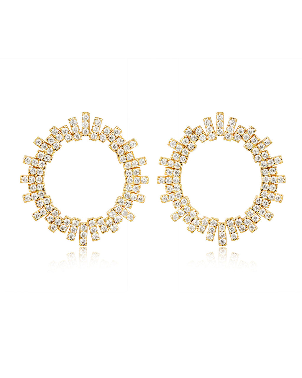 Pavé Ray Earrings in Gold