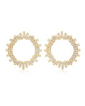 Pavé Ray Earrings in Gold