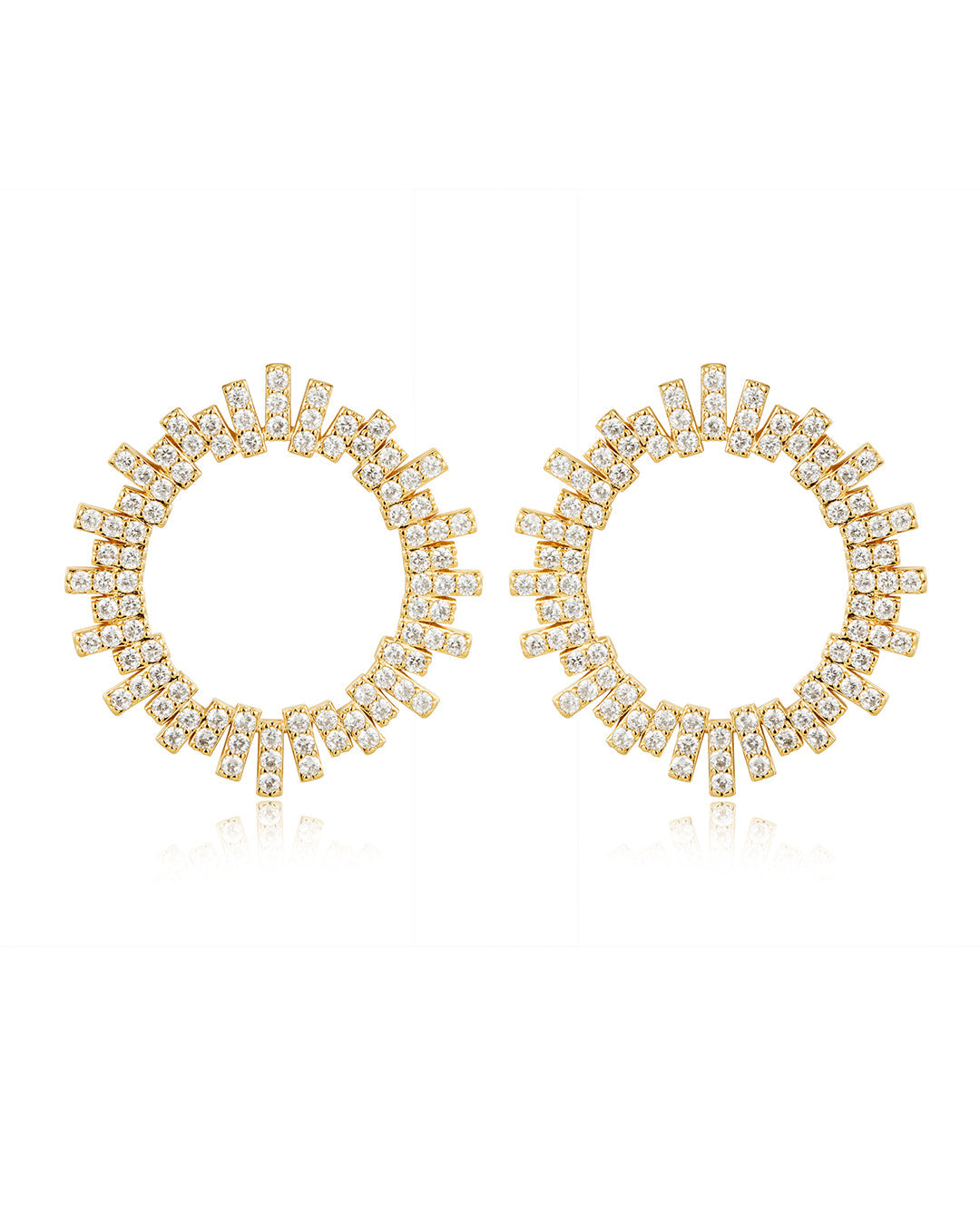 Pavé Ray Earrings in Gold