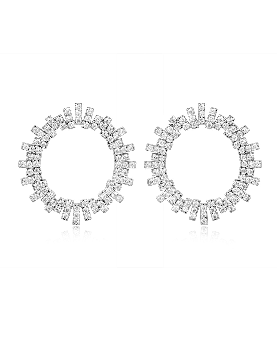 Pavé Ray Earrings in Silver — alternate view