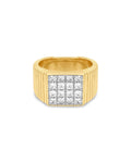 Pavé Square Signet Ring in Gold