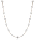 Pearl Stud Necklace in White Gold