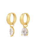 Perfect Pear Huggies in Gold - Earrings