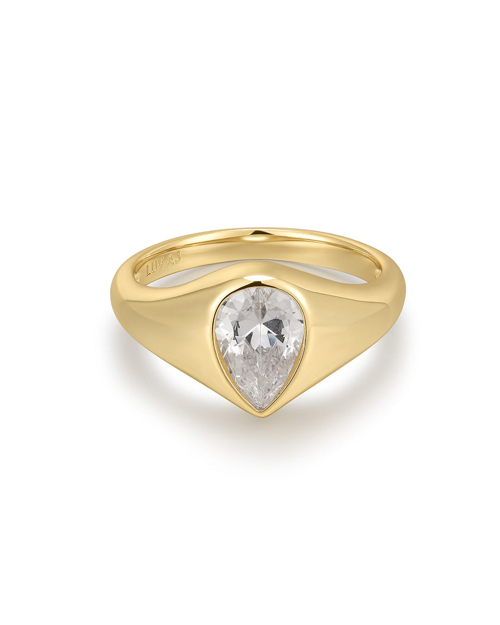 Poire Bezel Ring in Gold