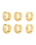 Remy Ridged Huggies Set in Gold - Earrings