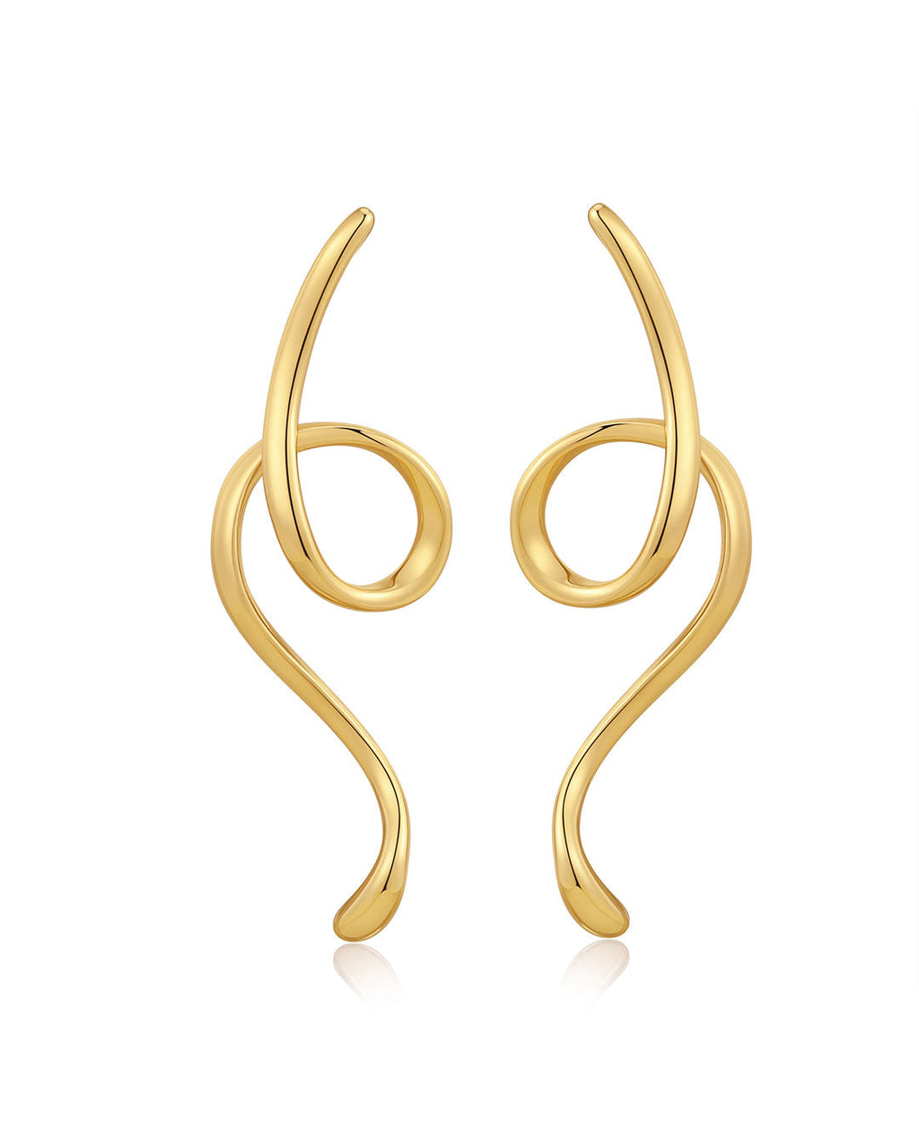 Ribbon Drip Statement Earrings in Gold