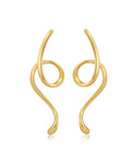 Ribbon Drip Statement Earrings in Gold