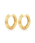 Ridged Amalfi Hinge Hoops in Gold