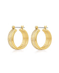 Ridged Positano Hoops in Gold