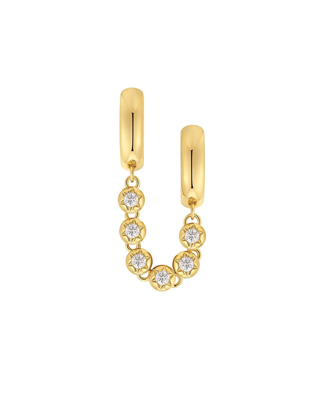 Rose Bud Double Hoops in Rose Gold