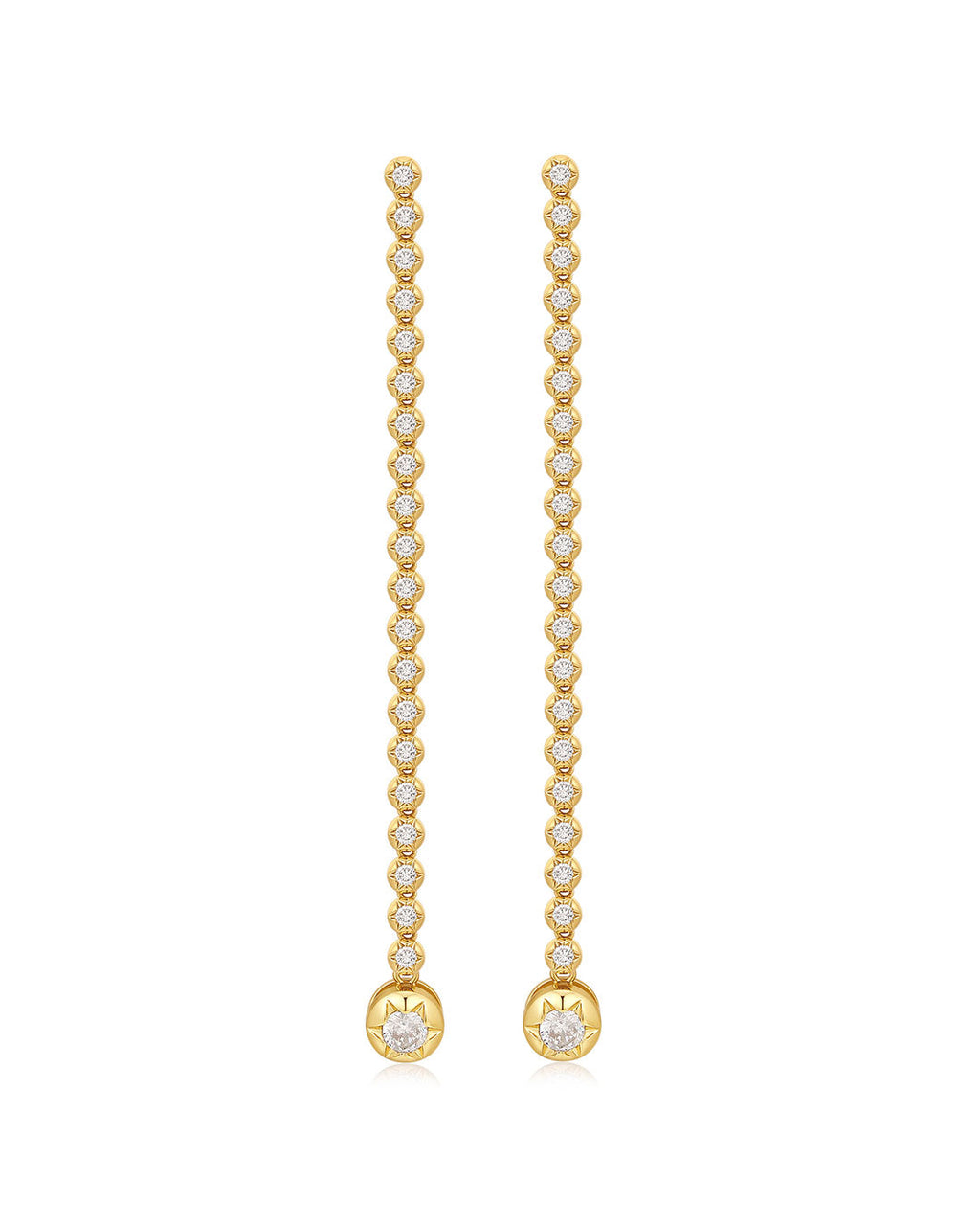 Rose Bud Tennis Drop Studs in Rose Gold