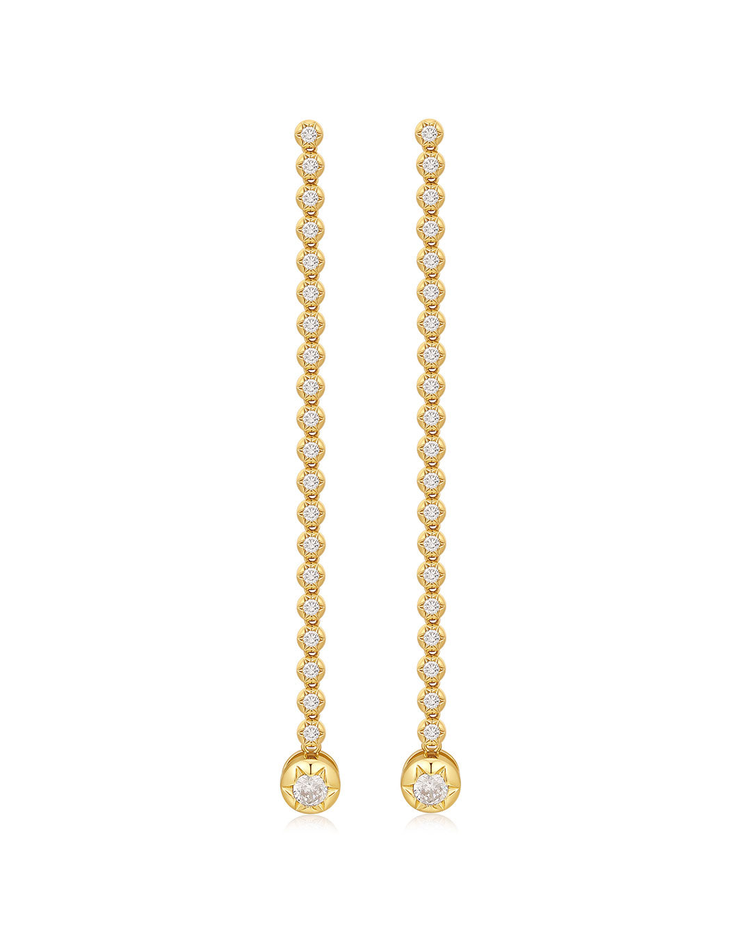Rose Bud Tennis Drop Studs in Rose Gold