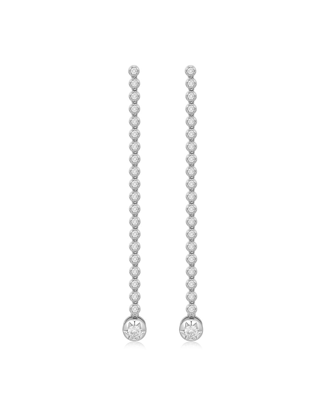 Rose Bud Tennis Drop Studs in Rose Gold — alternate angle