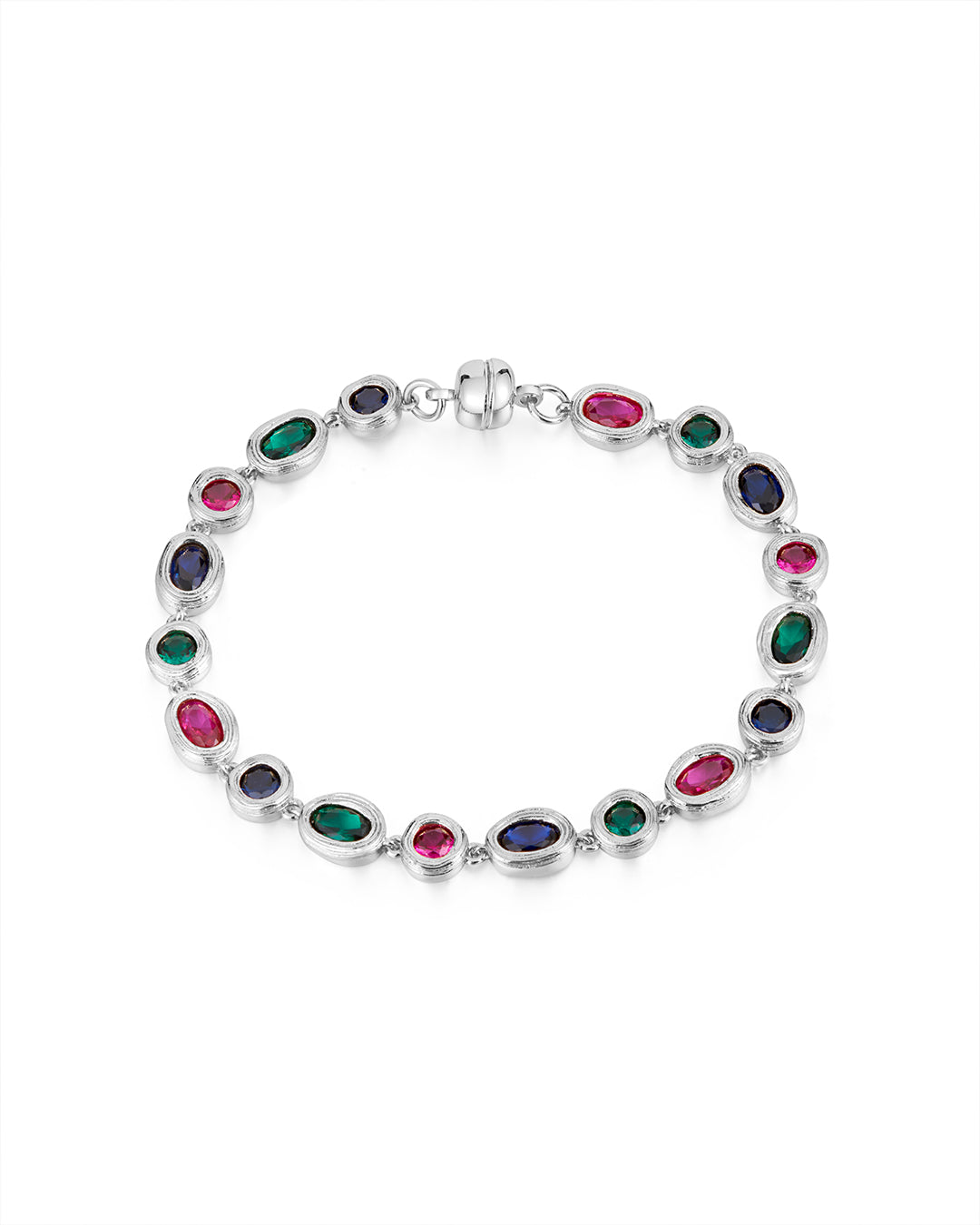 Royale Stone Tennis Bracelet in Silver — alternate view