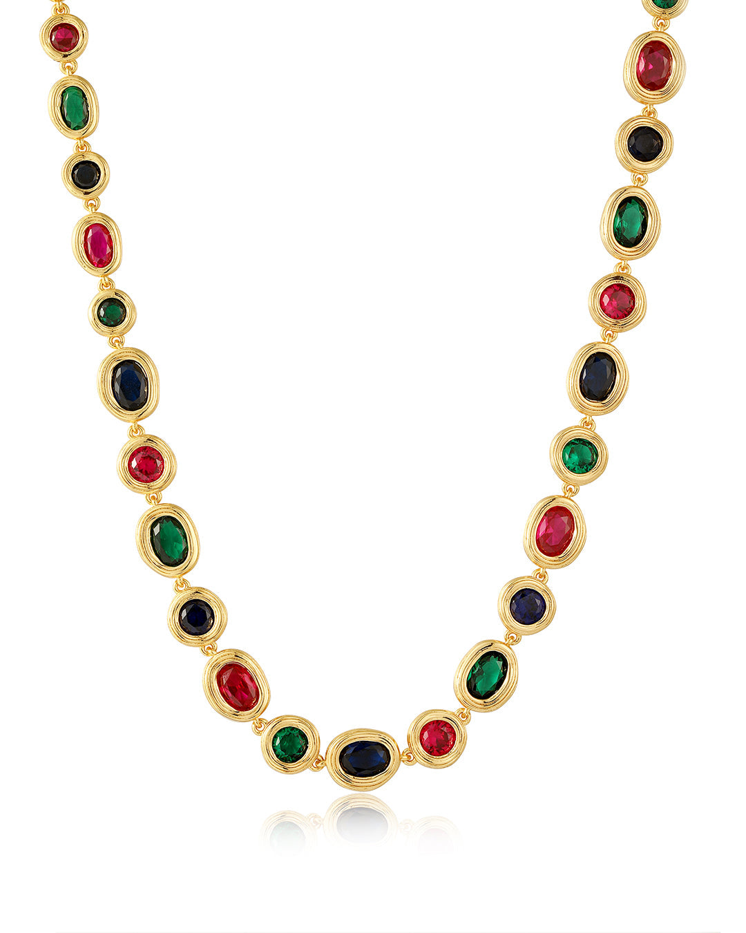 Royale Stone Tennis Necklace in Gold