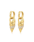 Seashell Charm Hoops in Gold