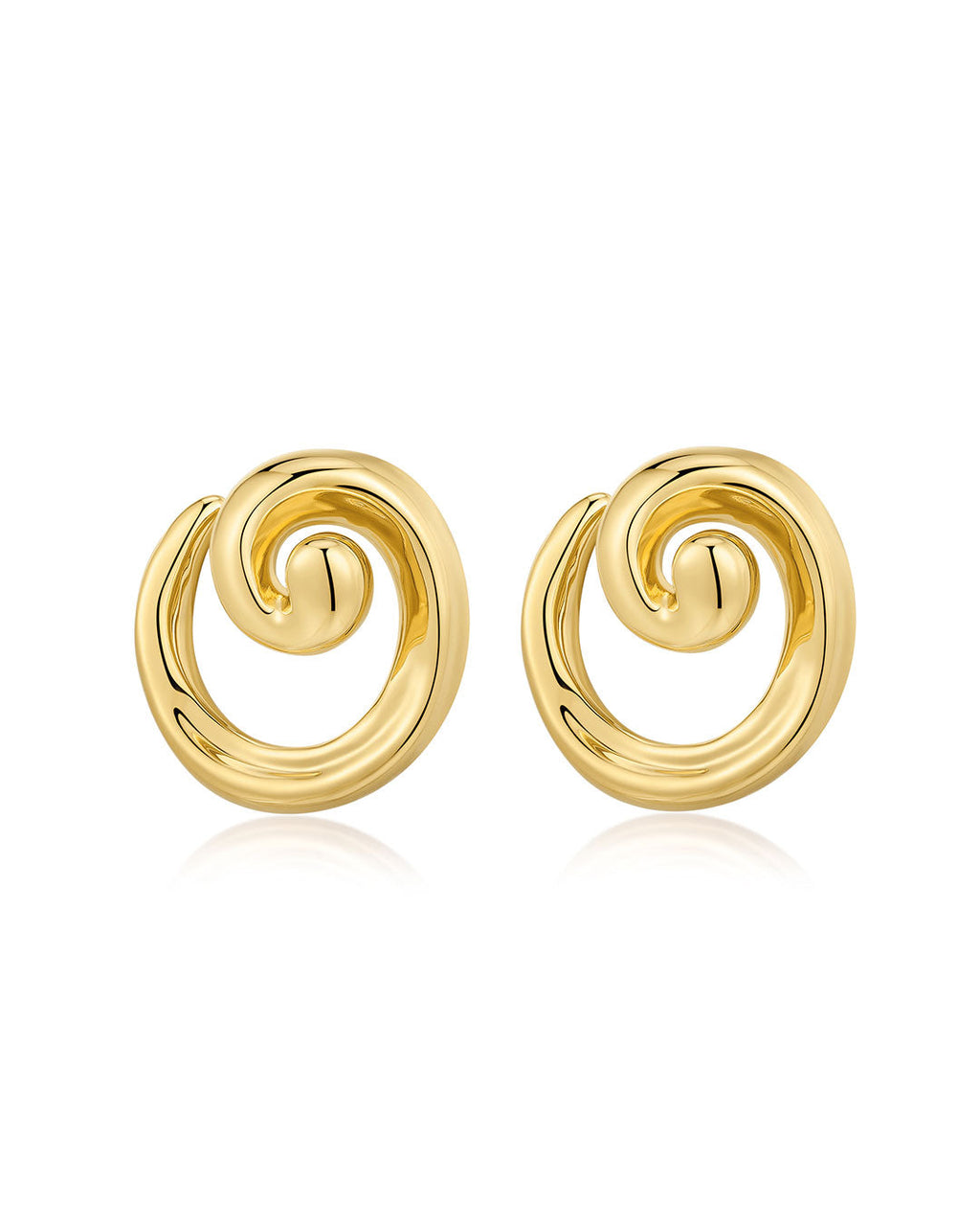 Seashell Coil Studs in Gold - Earrings