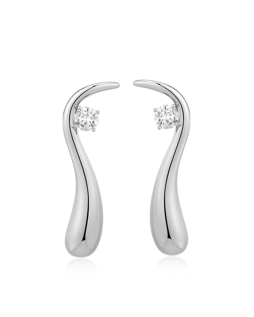 Sly Stone Drop Studs in Silver - Earrings — alternate view
