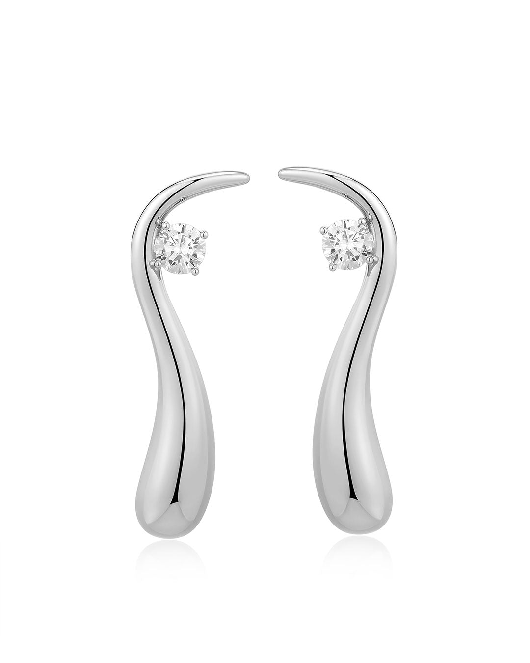 Sly Stone Drop Studs in Silver - Earrings — alternate view
